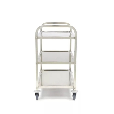 Chariot de service en acier inoxydable – 3 étagères